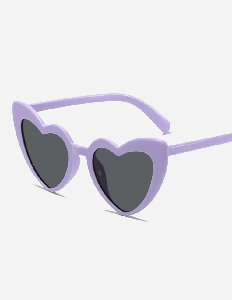 Lunettes de soleil en forme de cœur pour femme mariage evjf couleur mauve Lunettes de soleil en forme de cœur pour femme mariage evjf couleur mauve