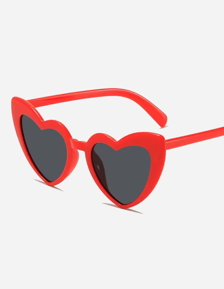 Lunettes de soleil en forme de cœur pour femme mariage evjf couleur rouge
