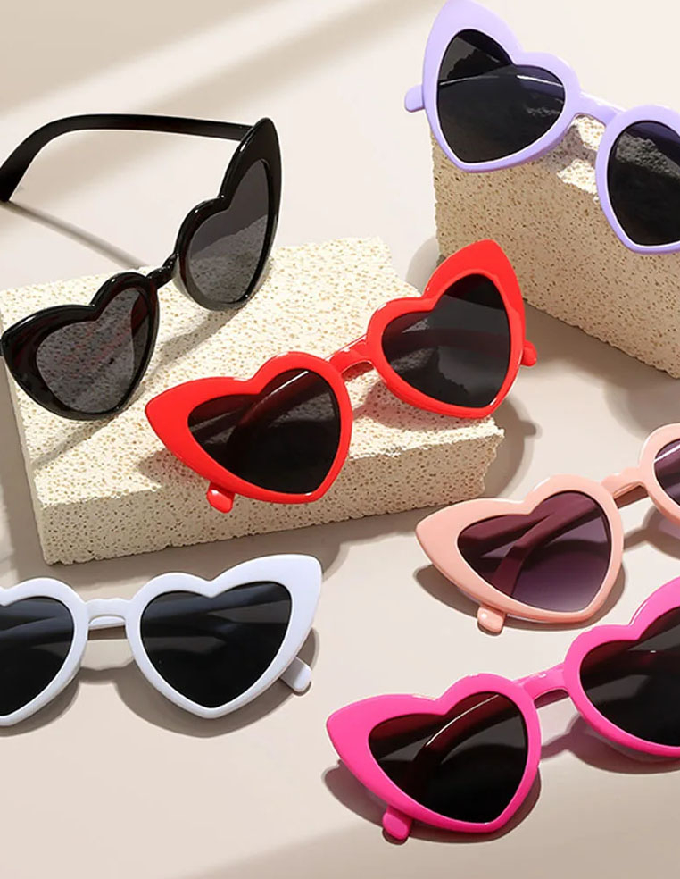 Lunettes de soleil en forme de cœur pour femme mariage evjf couleur