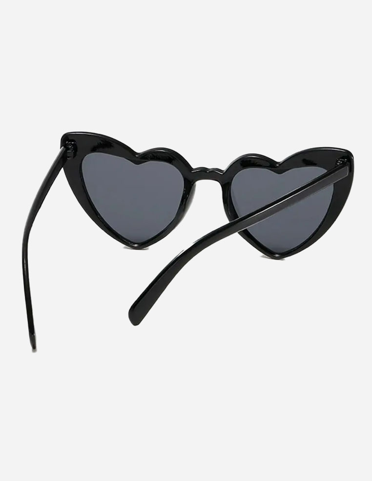 Lunettes de soleil en forme de cœur pour femme mariage evjf couleur noire Lunettes de soleil en forme de cœur pour femme mariage evjf couleur noire