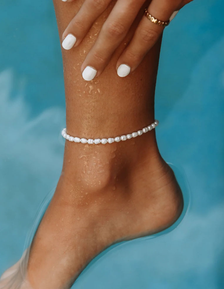 chevillère perles d'eau douce femme été chevillère perles d'eau douce femme été