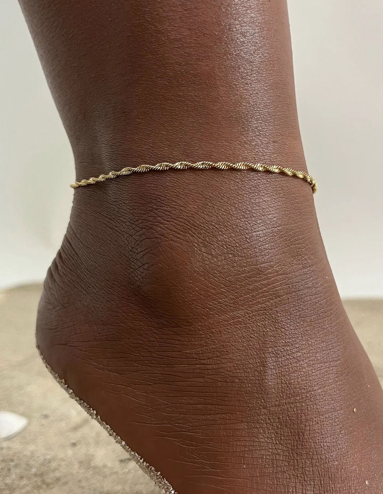 chaîne de cheville maille torsadée bijou tendance pour femme chaîne de cheville maille torsadée bijou tendance pour femme