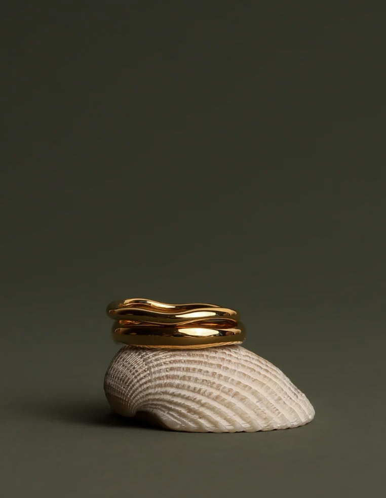 Bagues superposables en plaqué or bijou tendance pour femme