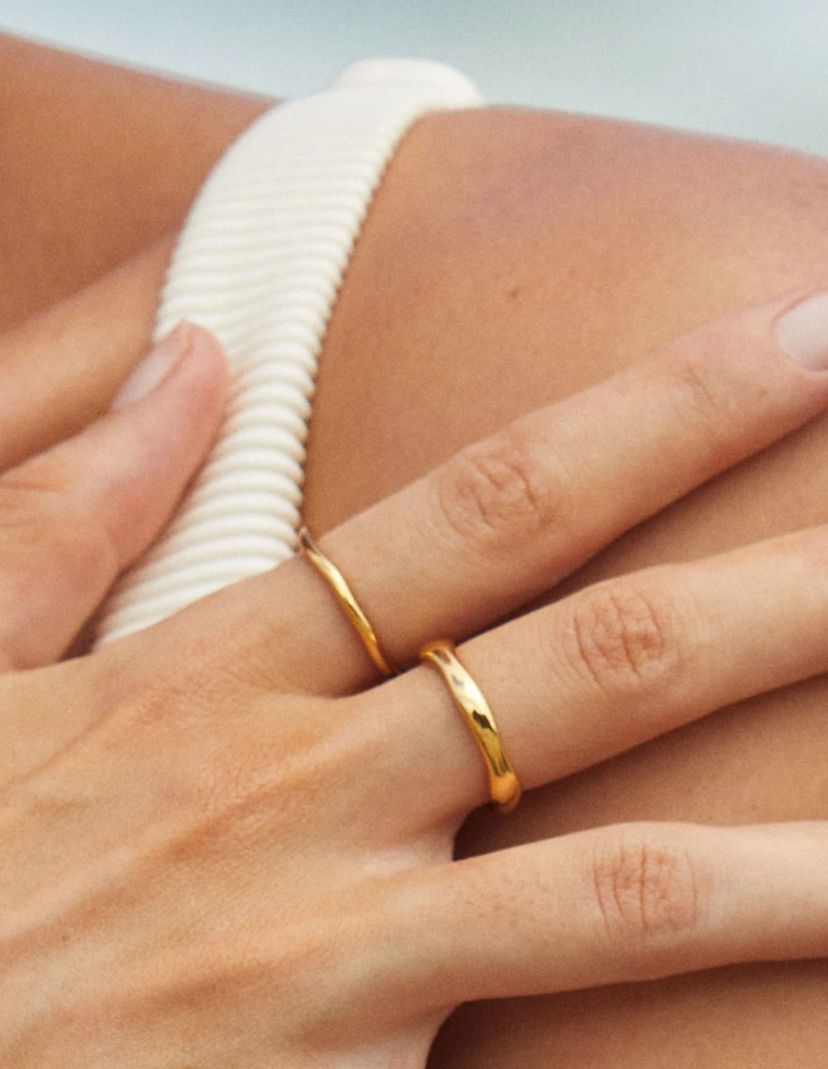 Bagues superposables en plaqué or bijou tendance pour femme