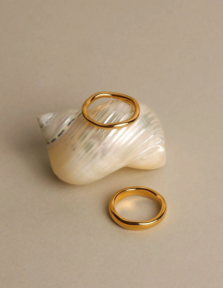 Bagues superposables en plaqué or bijou tendance pour femme