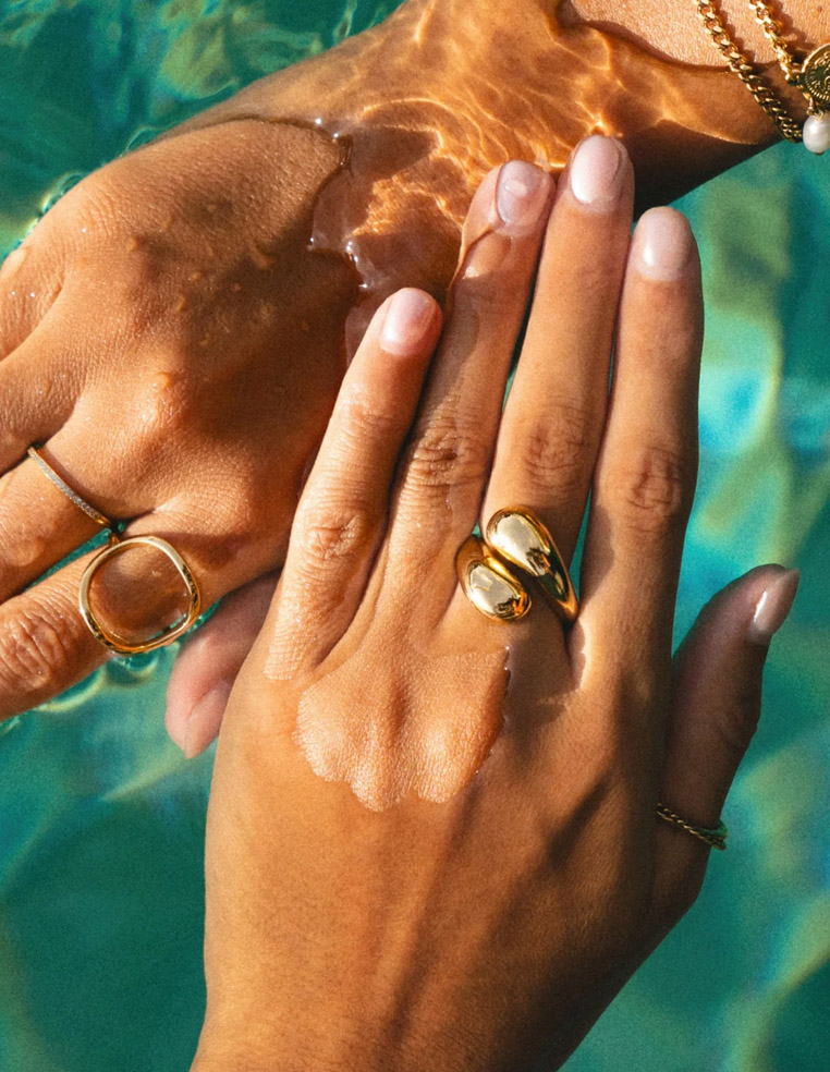 Bague ajustable en plaqué or Bague ajustable en plaqué or