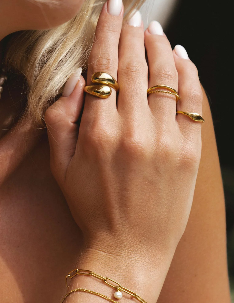 Bague ajustable en plaqué or Bague ajustable en plaqué or