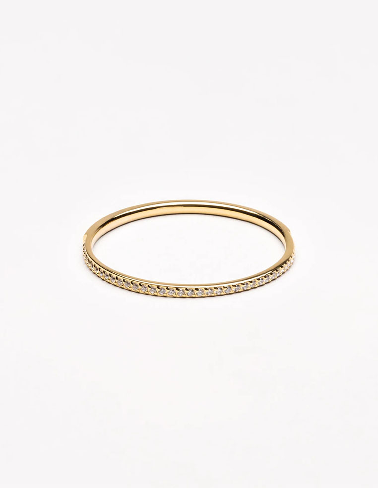 Bague fine en plaqué or et zirconium bijou tendance pour femme