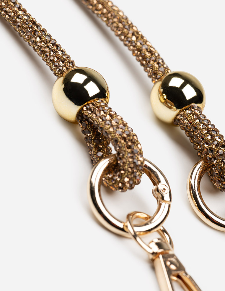 chaine pour iPhone cordon de téléphone strass doré