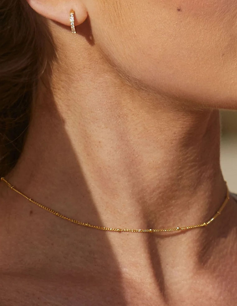 collier choker petites billes ras du coup plaqué or femme collier choker petites billes ras du coup plaqué or femme