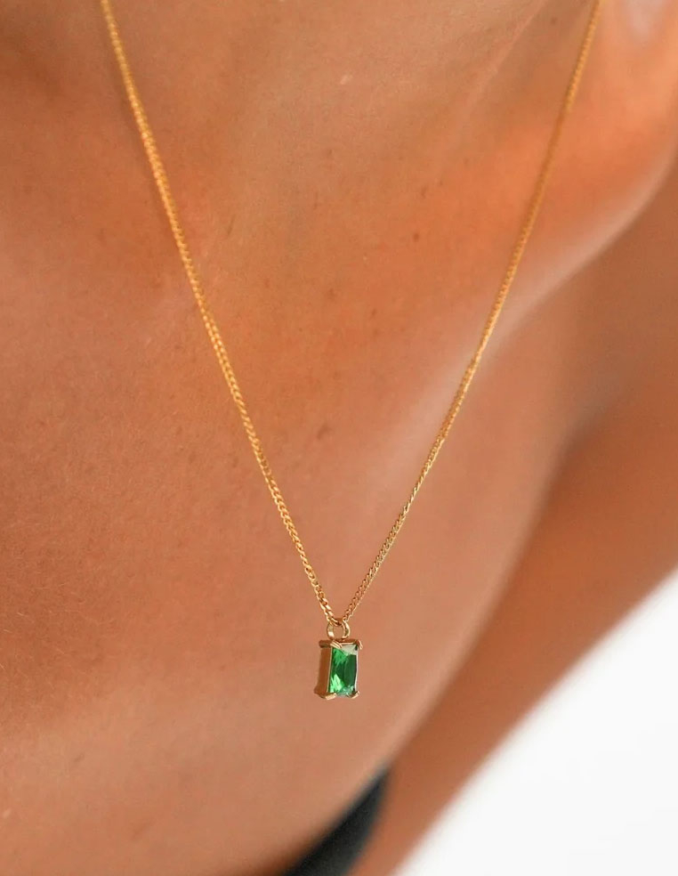 Collier Émeraude – Bijou pour femme Élégant avec Zircon Vert