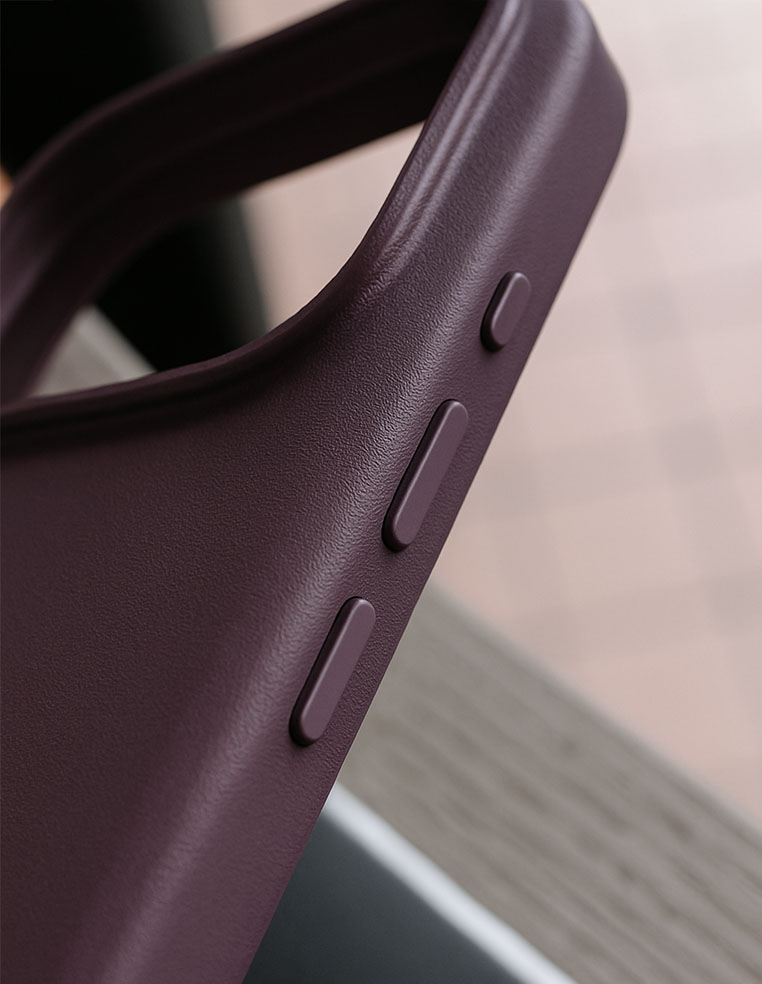 Coque en cuir iPhone Air iPhone 17 Pro Max Mauve