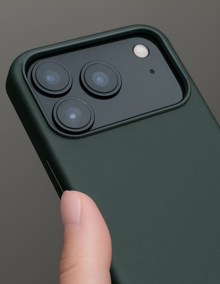 Coque en cuir vert foret iPhone Air iPhone 17 Pro Max