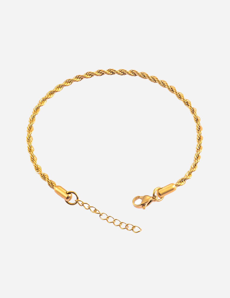 Bracelet femme maille torsadée plaqué or Bracelet femme maille torsadée plaqué or