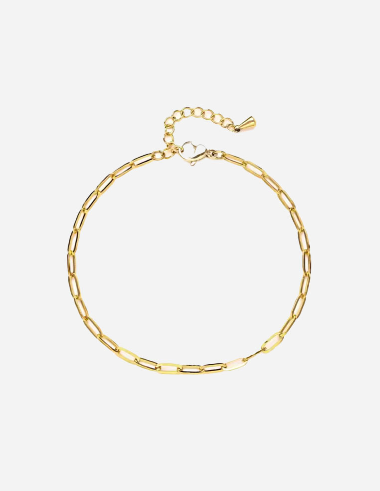 Bracelet maille trombone plaqué or pour femme