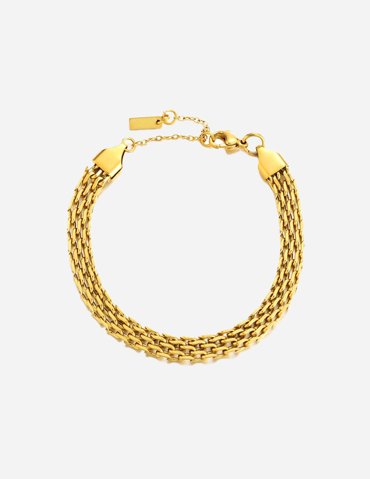 Bracelet tressé en plaqué or Vanessa – Bijou tendance pour femme