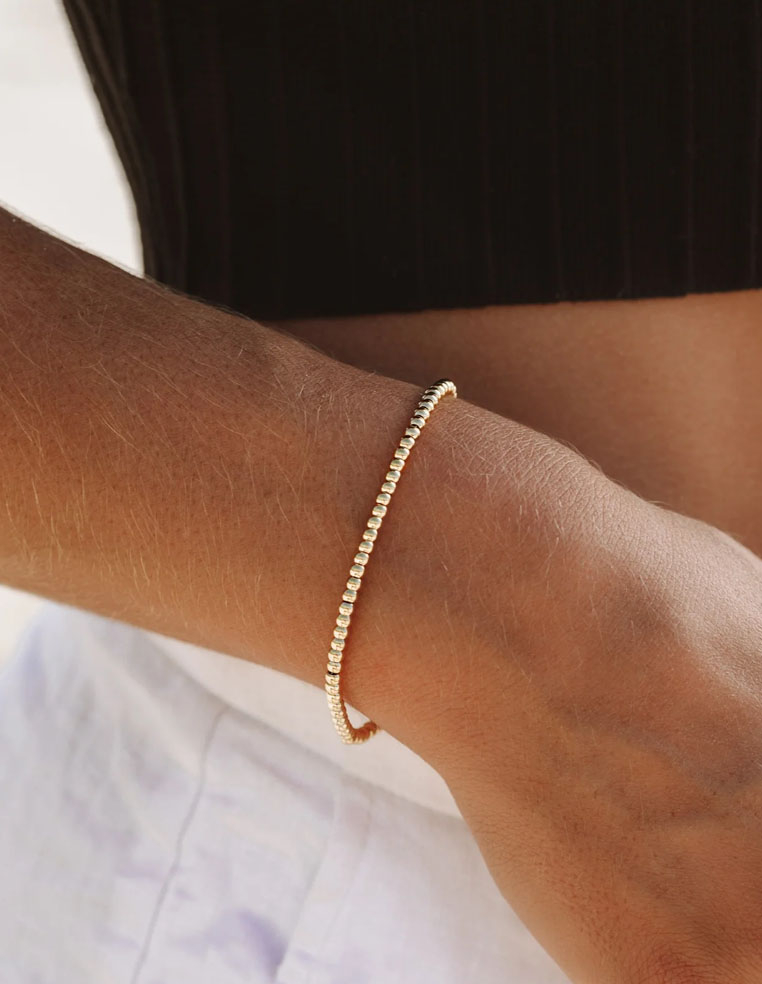 Bracelet boule dorée plaqué or femme