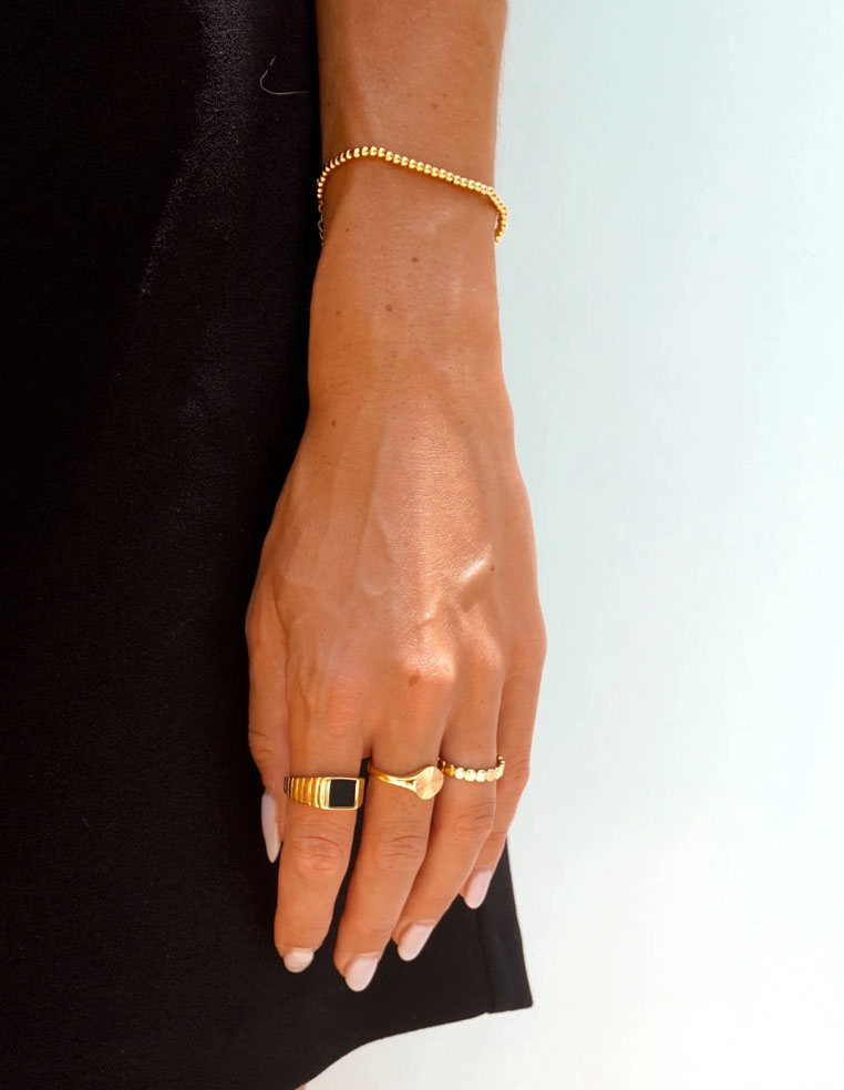 Bracelet boule dorée plaqué or femme