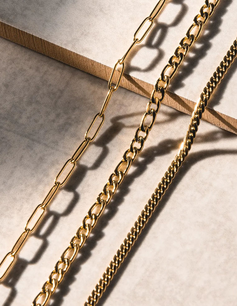 bracelet maille figaro plaqué or