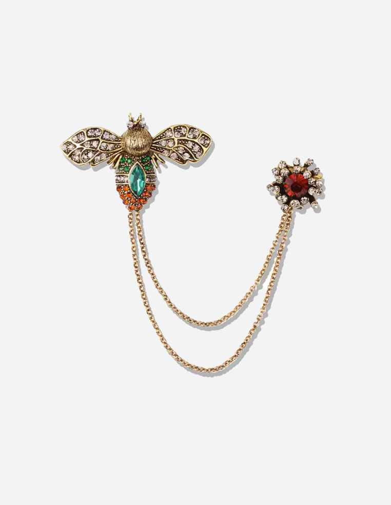 double broche de col pour femme