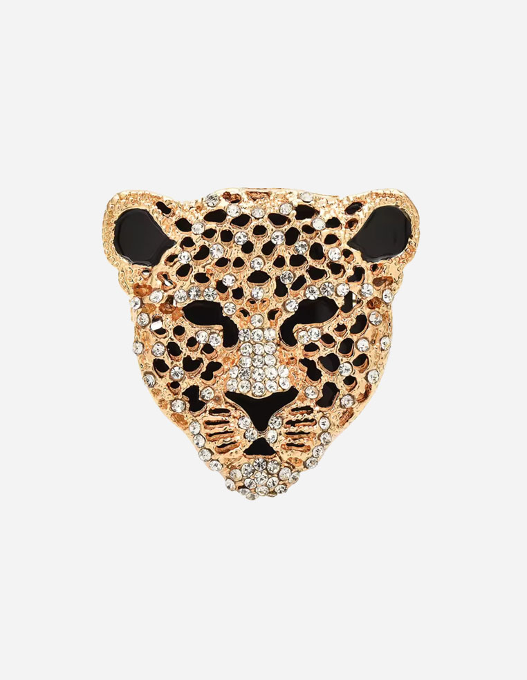Broche tête de léopard doré homme femme Broche tête de léopard doré homme femme