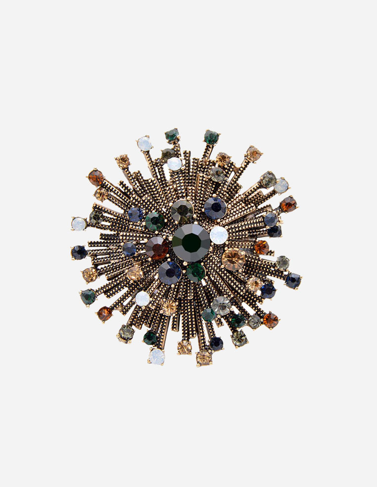 Broche doré pour femme étoile et strass