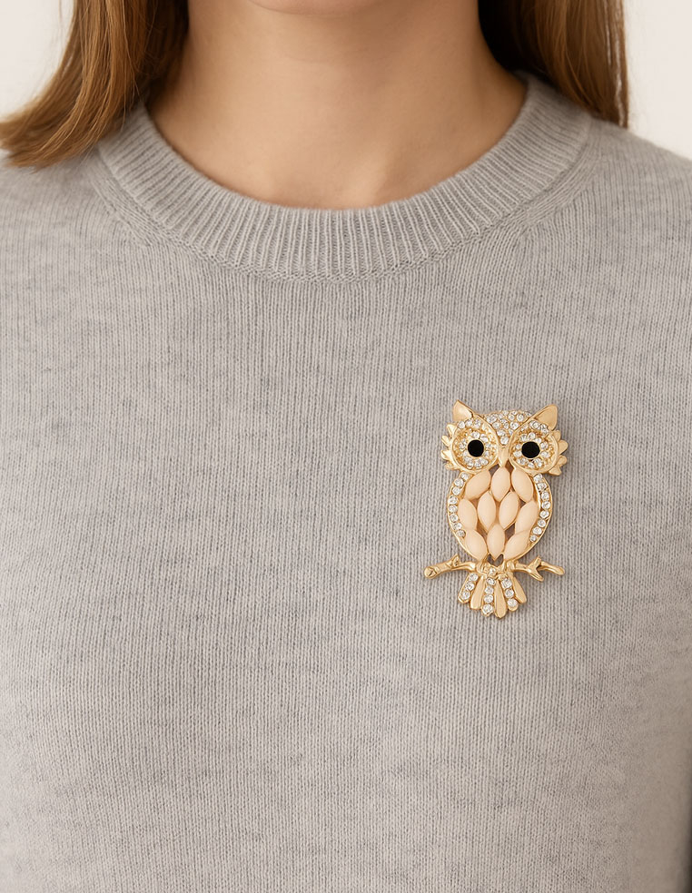 Broche en forme de chouette hibou