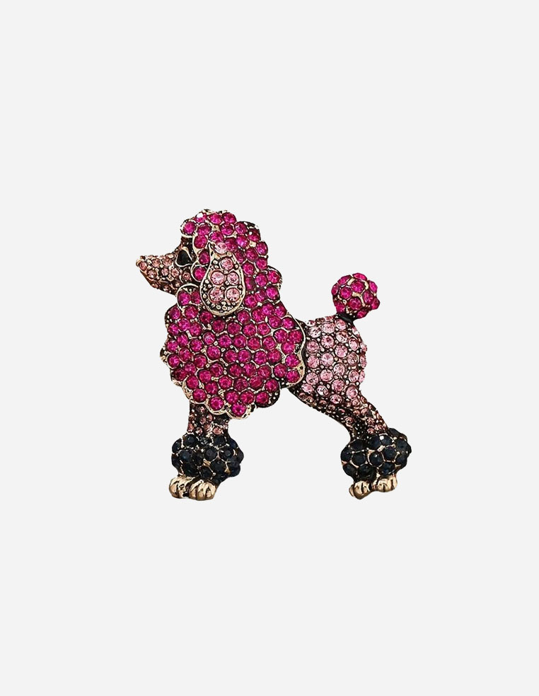 Broche bijou pour femme petit chien caniche