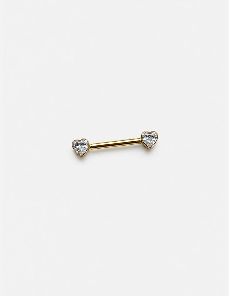 Piercing de téton sexy en forme de cœur et strass