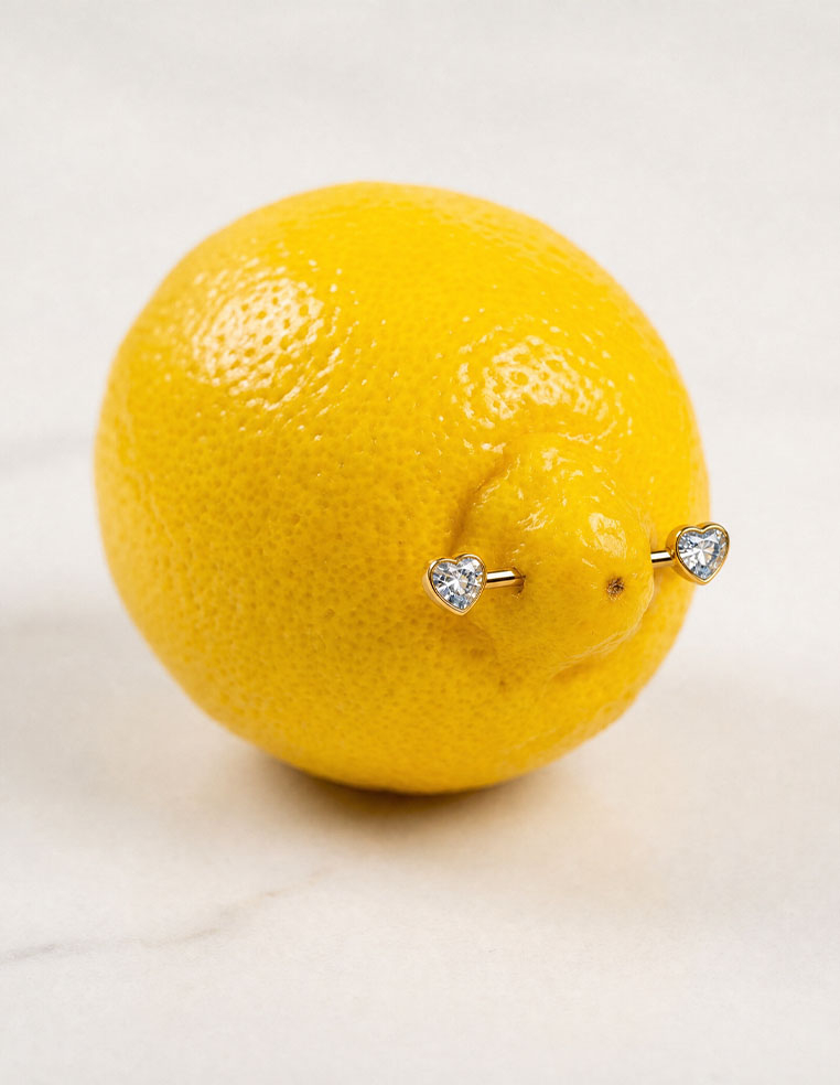 Piercing de téton sexy en forme de cœur et strass