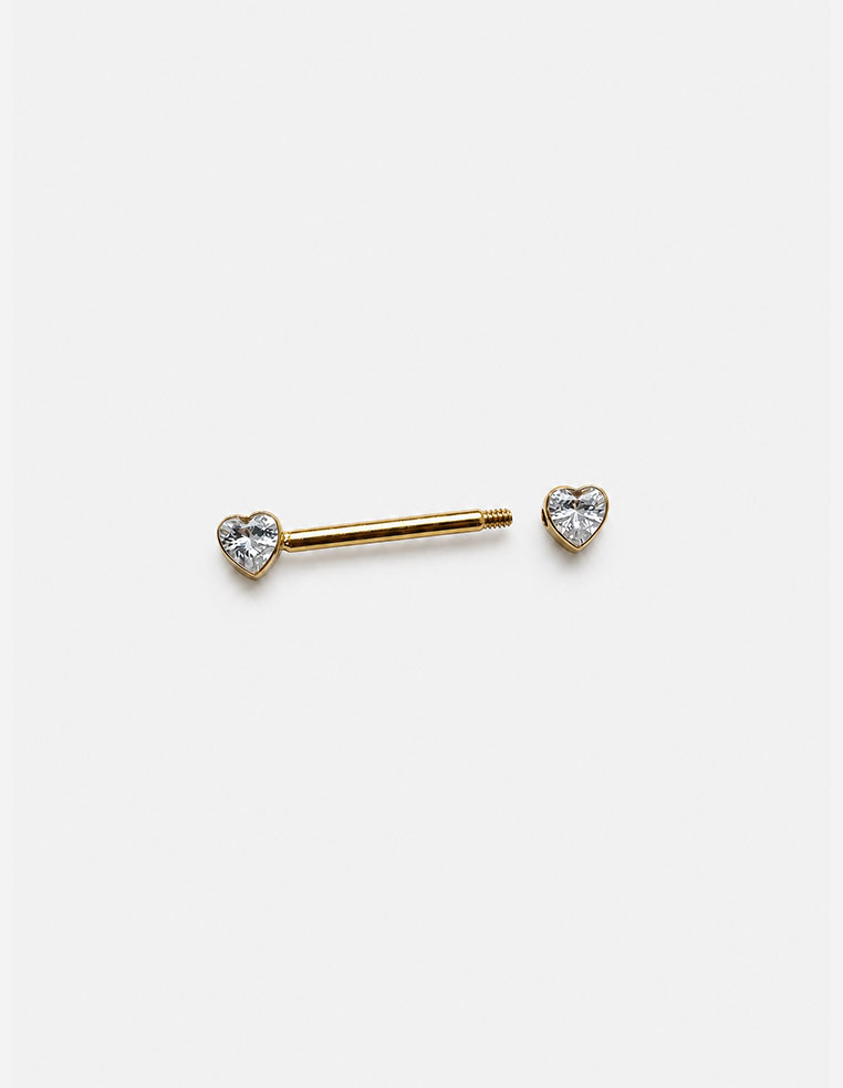 Piercing de téton sexy en forme de cœur et strass 2