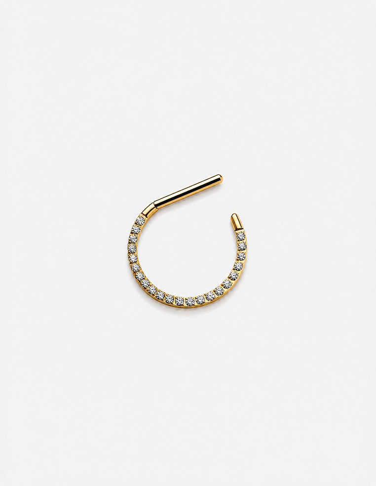 Piercing téton mamelon en forme d'anneau avec strass 2
