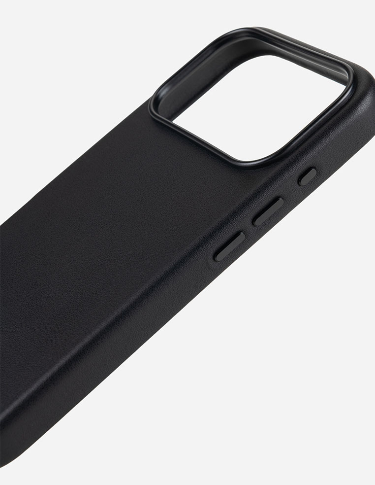 Coque en cuir noir pour iPhone 18 Pro - 18 Pro Max - 17 Pro - 17 Pro Max