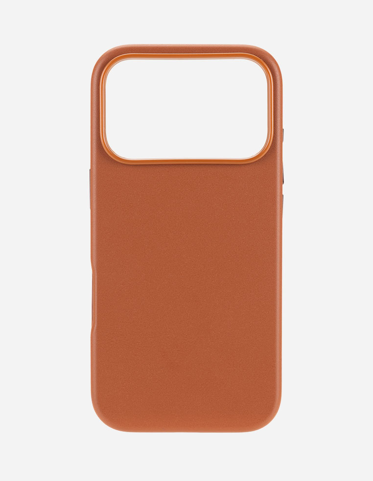 Coque en cuir orange cognac  iPhone 18 Pro - 18 Pro Max - 17 Pro - 17 Pro Max