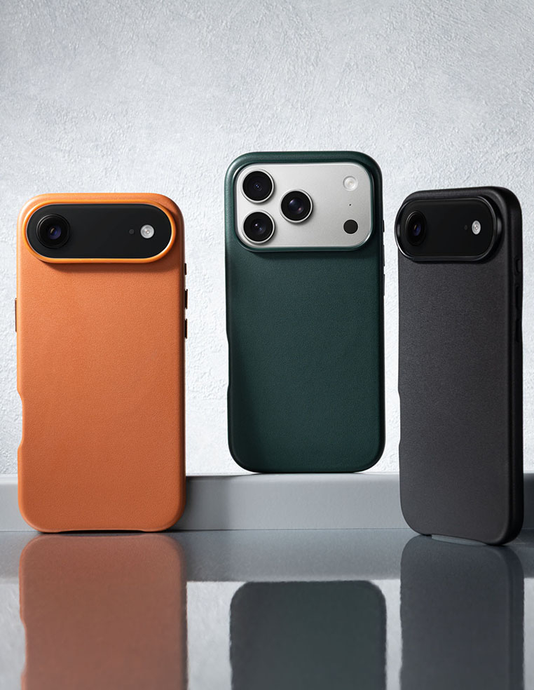 Coque en cuir orange cognac  iPhone 18 Pro - 18 Pro Max - 17 Pro - 17 Pro Max