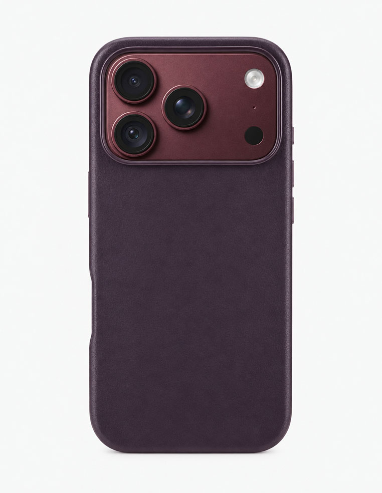Coque en cuir bordeaux iPhone 18 Pro Max