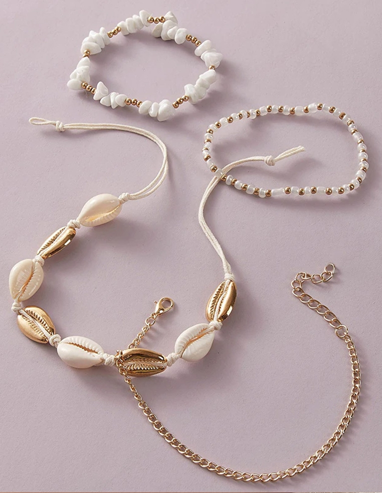 Chaîne de cheville coquillage 2