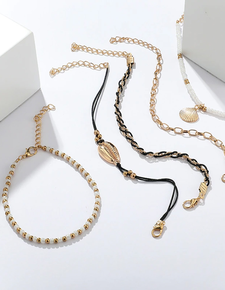 Chaîne de cheville coquillage Chaîne de cheville coquillage