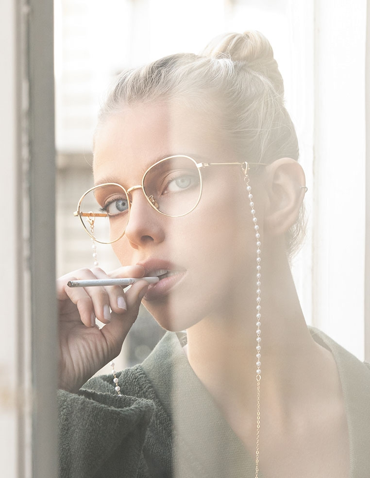 chaîne à lunettes petites perles