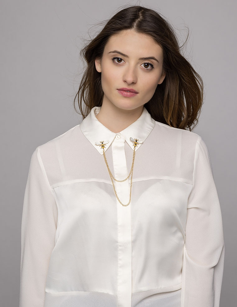 Broche De Col Avec Chaîne Pour Costume - Épingle à Cravate Décorative Homme/Femme - Pour Chemise, Revers, Cérémonie
